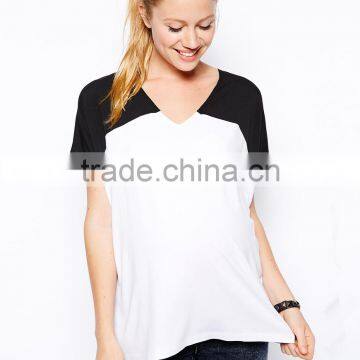Maternity clothing wholesale with chiffon contrast sleeves