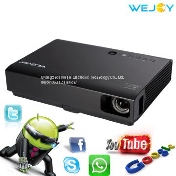 Wejoy Laser Projector 3000lumens Native Resolution:1280x800P WIFI andriod 4.4 protable Projector Support 3D Home Theathe