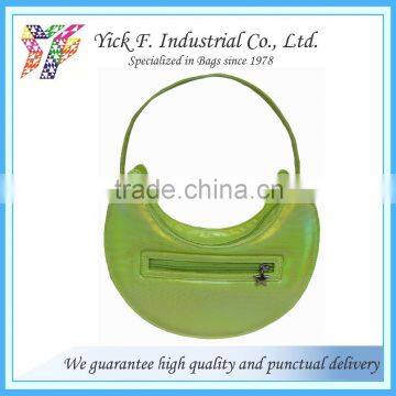 Cute Moon Shape Green Shiny PU Handbag for Teen