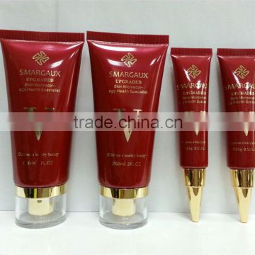 Red plastic tube, PE cosmetic packing suit