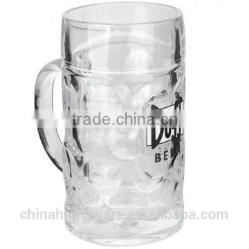 1L large glass beer mug