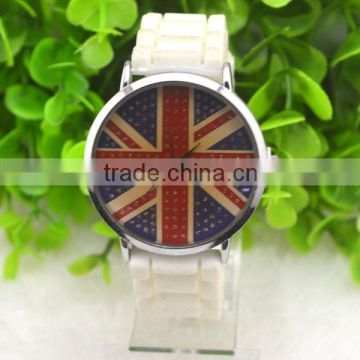 Fashion flag watch promotional silicone watch