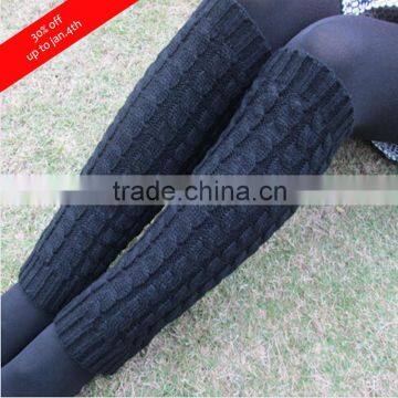 Wholesale women knitted leg warmers without lace, Knitted long boot socking with different color to choose DOM-104088