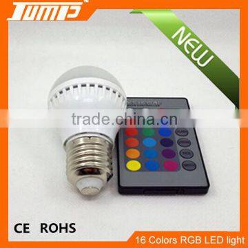 ShenZhen factory cheap price E27 3W IR remote control color change bulb light