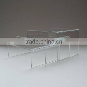 U shape adjustable transparent plexiglass coffee dining table set                        
                                                Quality Choice