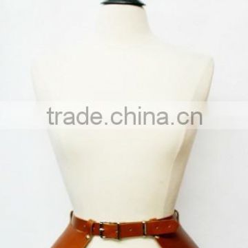 Leather Peplum Belt - Honey Brown