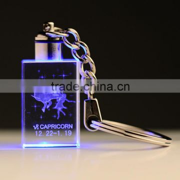 3d laser constellation crystal keychain