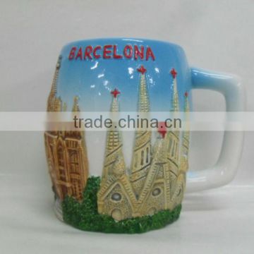 Ceramic souvenir hand painting Barcelona mug