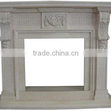 High supply ability top service beige marble fireplace french