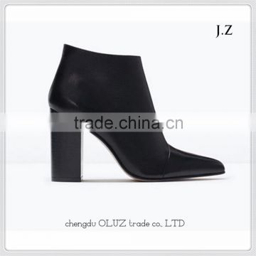 OB70 pointy toe block high heel ankle boots fashion beautiful stylish chunk heel pointed toe boots