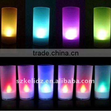 any colour electronic candle light along with 65mm plastic cup