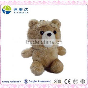 Brown teddy bear plush keychain toy