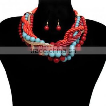 Braided Multi Strands Fashion Necklace Set