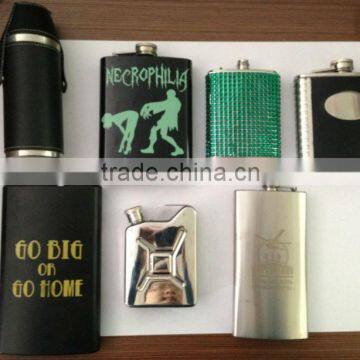 New style! stainless steel hip flask with PU leather wrap