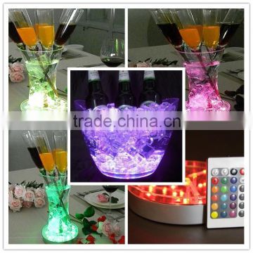 Bar beer bottle display stand 4/6/8 inch round battery operated bottle glorifiers led light base