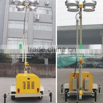 Diesel driven Light Tower with 4x1000W HID lamps and a hydraulic mast