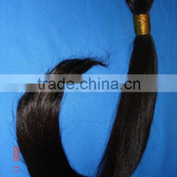 Natural remy human hair / virgin hair / raw hair / pigtail / natural color human hair bulk