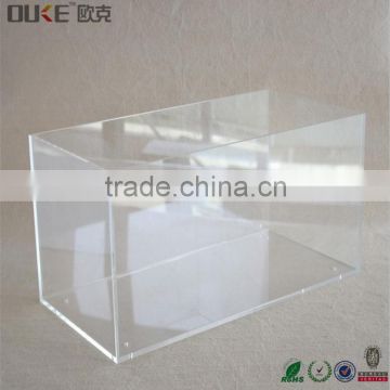 made in china clear acrylic display box with hinged lids