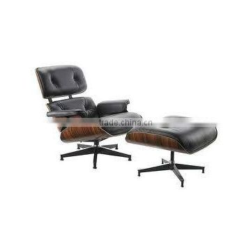 Wood Frame Charles Dining Lounge Chair and Ottoman