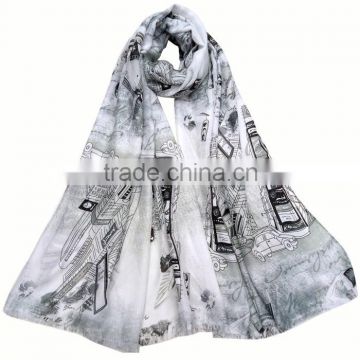 Custom printed hand drawing silk cooling scarf