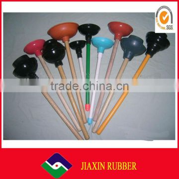 china wholesale !!!hot sale 4" colored toilet plunger with 18" wooden handle