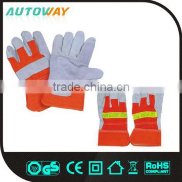 Cow split Reflective Working Leather Gloves