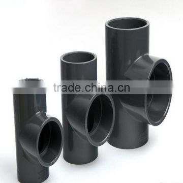 PVC pressure pipe fitting straight tee for drinking water supply DIN8063 PN16