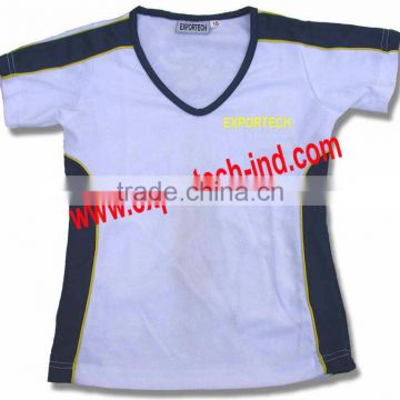 Ladies Cut 100% Polyester Dry fit Sports Shirts