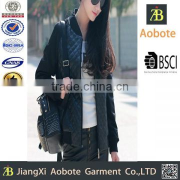 2015 New Fashion Short Black Women Pu Jacket For The Spring