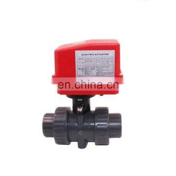 2 way 32mm 40mm 50mm PVC electric Union ball valve AC220V with electric operated