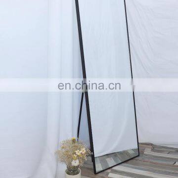 Modern Large Full Length Floor Mirror Full Body Tall Mirror Free Standing or Wall-Mounted Brushed Thin Frame for Bedroom