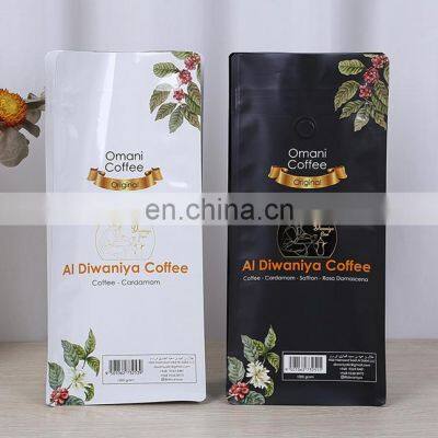 16oz coffee powder tin tie valve 500g coffee beans packaging bag 250 gram coffee bag