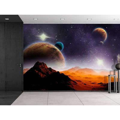 Custom Waterproof 3D Photo Wallpaper Earth Mars Vast Galaxy Wall Painting Living Room Sofa TV Background Murals Dropshipping
