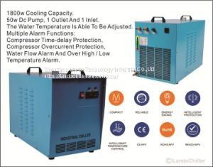 Portable Industrial Water Chillers Cooling Systems for 130W/150W CO2 Glass Laser Tube