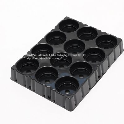 black PS perforate blister packaging trays protective plastic blister trays