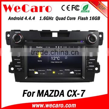 Wecaro Android 4.4.4 car audio system 7" 1024 * 600 for mazda cx7 car dvd player with gps navigation WIFI 3G 16GB Flash