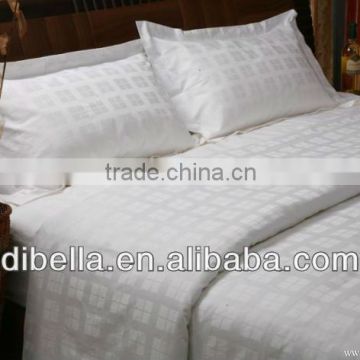 white cotton dobby style hotel bedding fabric