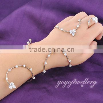 Palm cuff gemstone beads ladies hand design cz bracelet