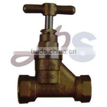 brass & bronze stop valve with brass handle