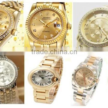 Vogue watch gold watch with Japan movt quartz watch stainless steel back from China