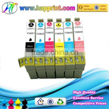 Hot Sales for Epson T0801 T0802 T0803 T0804 T0805 T0806 ink cartridges for inkjet printer