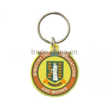 promotional 2D silicon Rubber round shape key chain