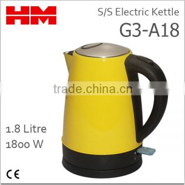 Stainless Steel Electric Kettle G3-A18 Yellow