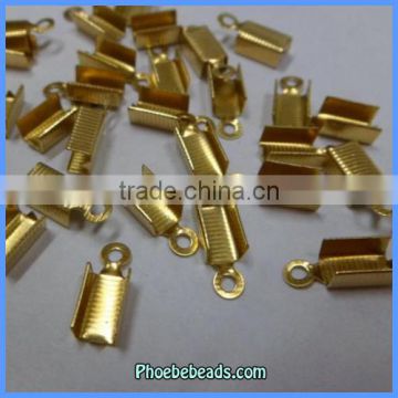 Wholesale Gold Color Leather Crimp Ends For Jewelry Making (2000 Pcs/Pack) JF-CE10mm