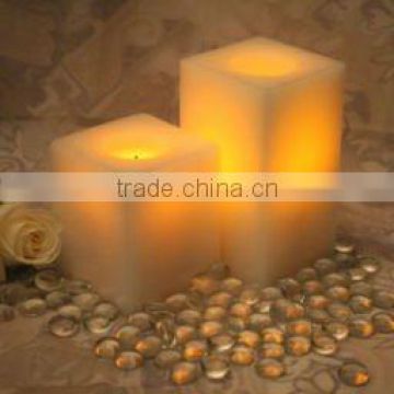 LED wax flameless square candle