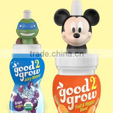 factory making CE good quality lovely promotional cartoon bottle caps for kids