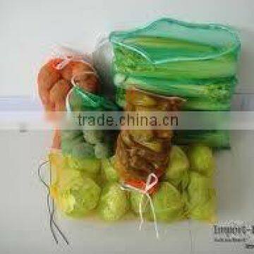 Mesh knitted plastic bag for vegetable different colours hold capacity