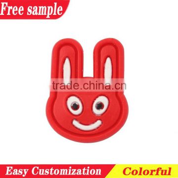 Popular rabbit style cartoon design PVC soft charms