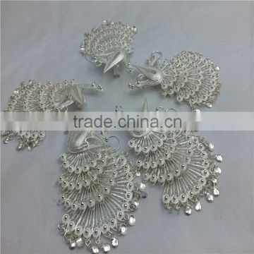 Ethnic minorities The dai nationality silver peacock dress decoration silver plating processing
