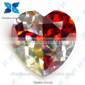 hot sale heart cutting synthetic stone multicolor loose cubic zirconia stone/larimar loose stone